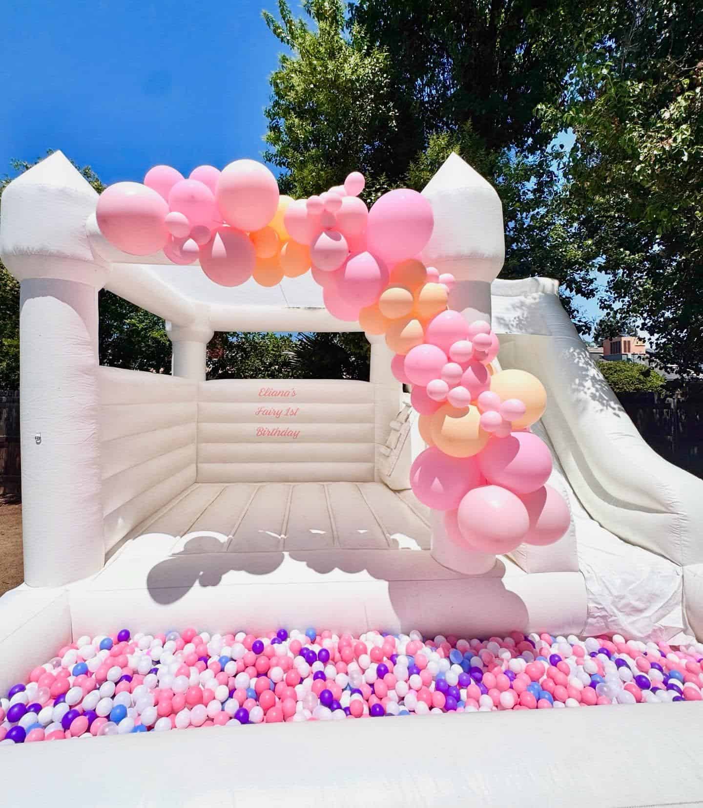 White Bounce House Fairy First Birthday
