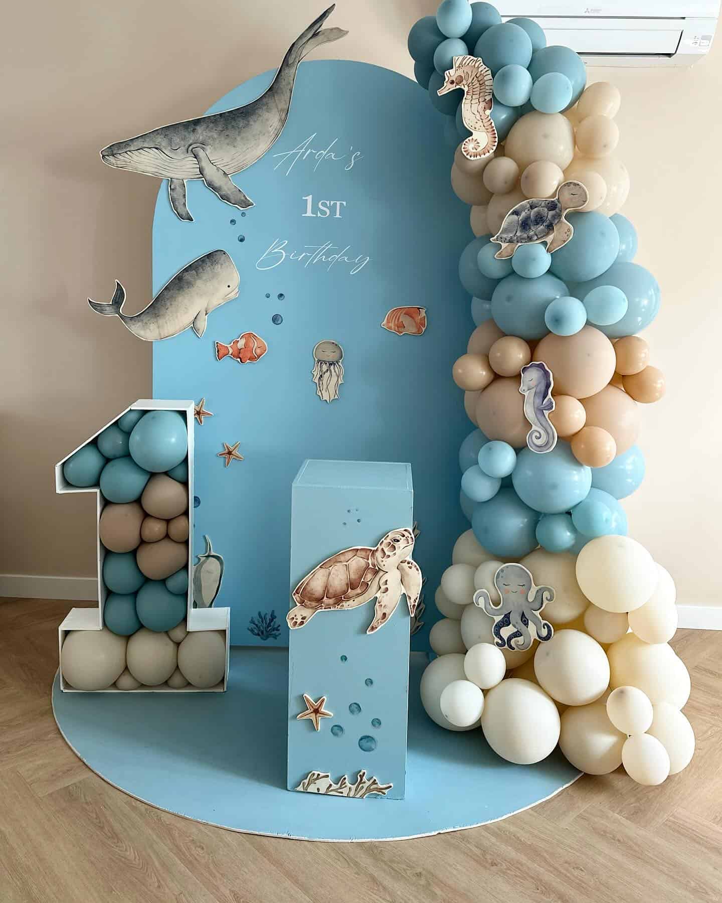 Blue Ocean Whale Theme Backdrop