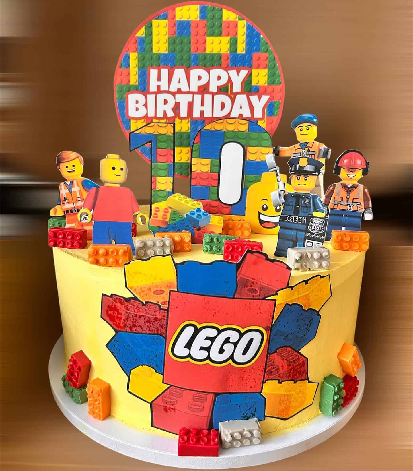 Lego Birthday Cake with Lego Characters