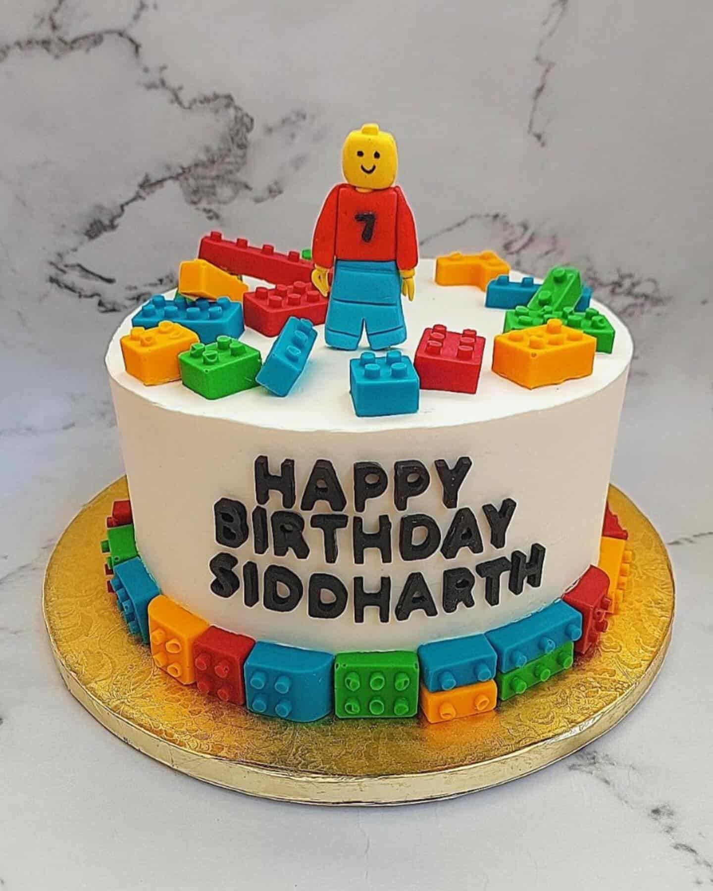 Lego Birthday Cake with Minifigure Topper