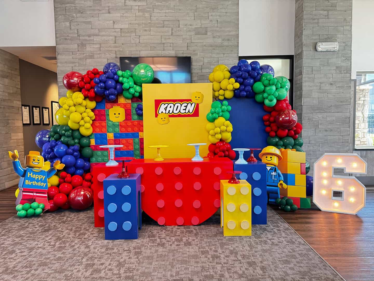 Lego Birthday Colorful Balloon Stage