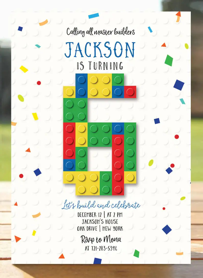 Lego Birthday Invitation Number 6