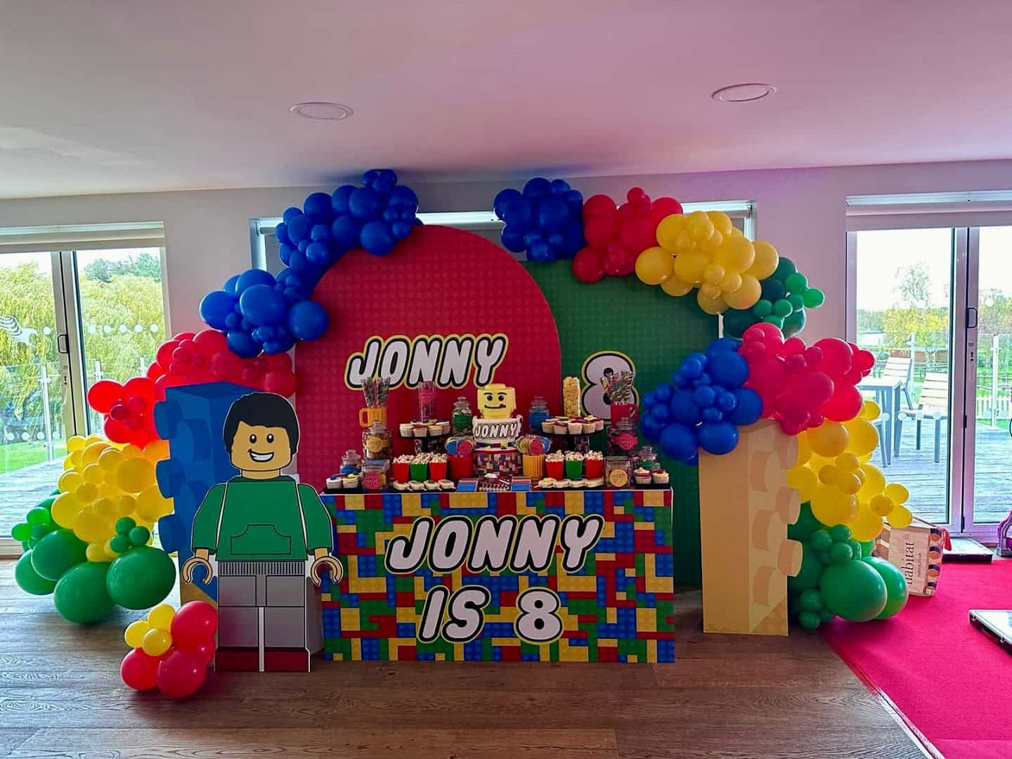 Lego Birthday Party Backdrop Balloon Decor