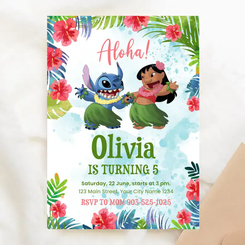 Lilo and Stitch Aloha Invite – Olivia's Luau