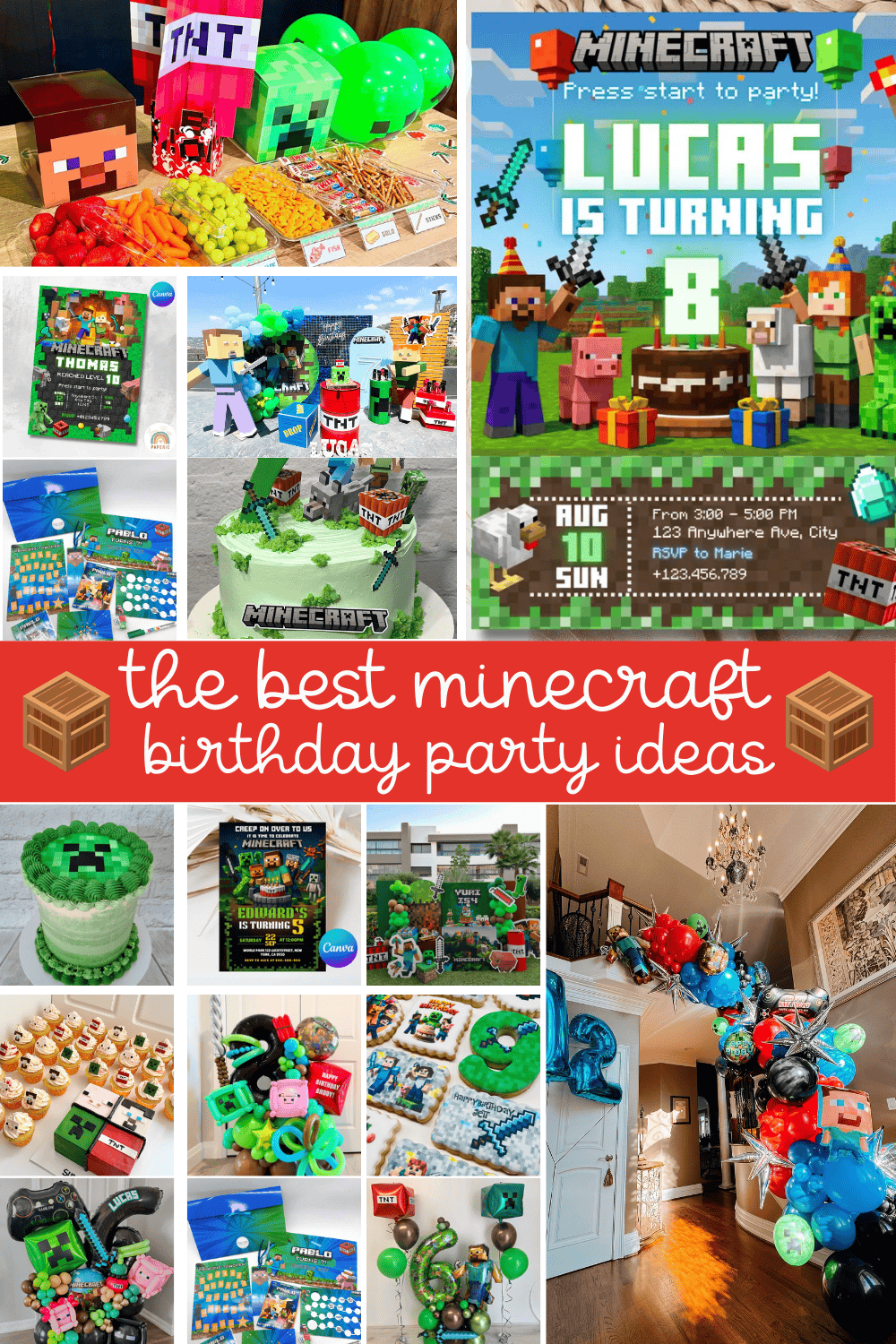 27+ Minecraft Birthday Party Ideas That Are Epic, Easy & Fun - Party on ...