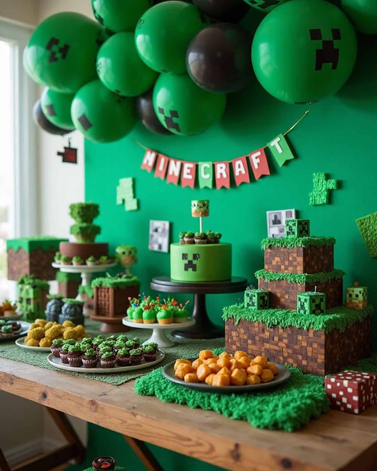 Minecraft Dessert Table & Decor Setup