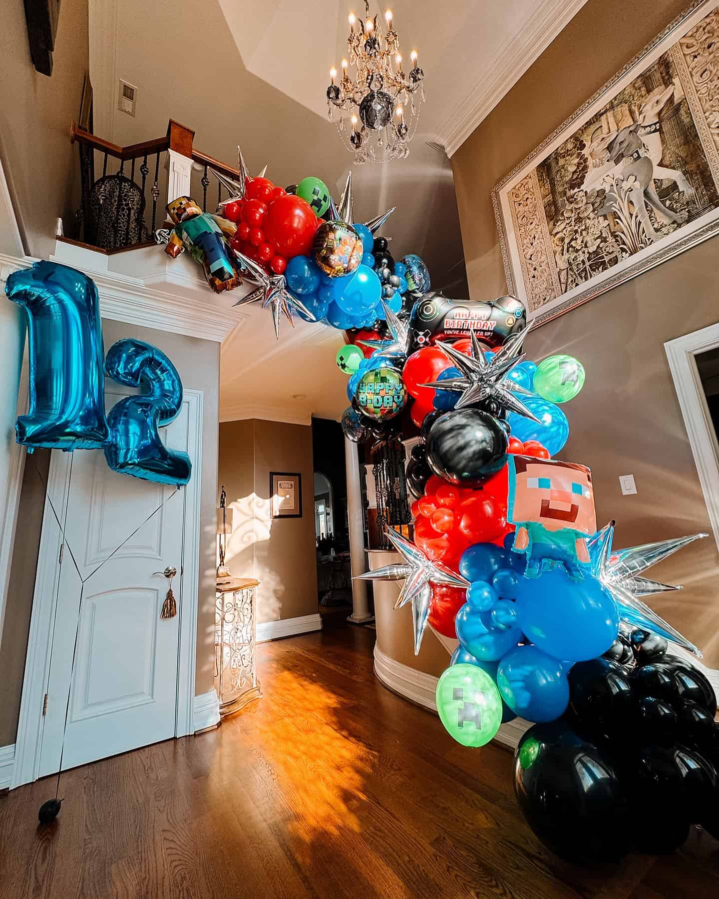 Epic Minecraft Balloon Arch for a 12th Birthday