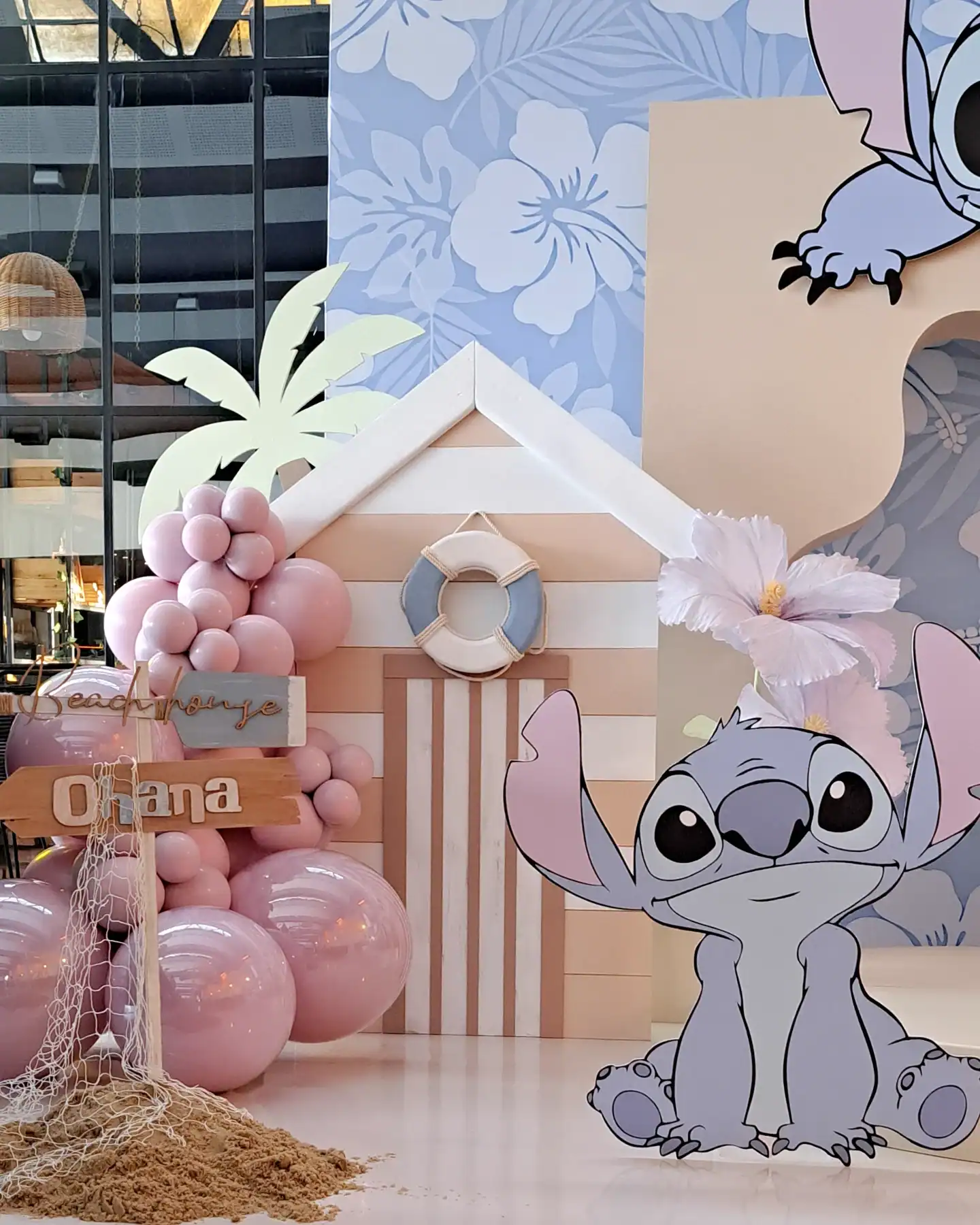 Pastel Beach House Stitch Backdrop
