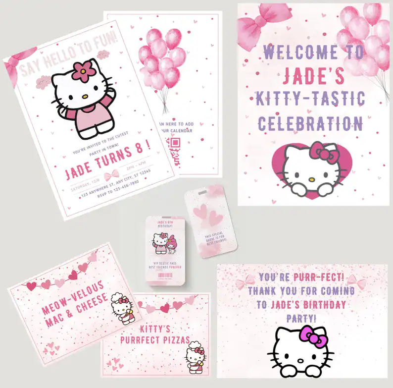 Pink Hello Kitty Party Printables