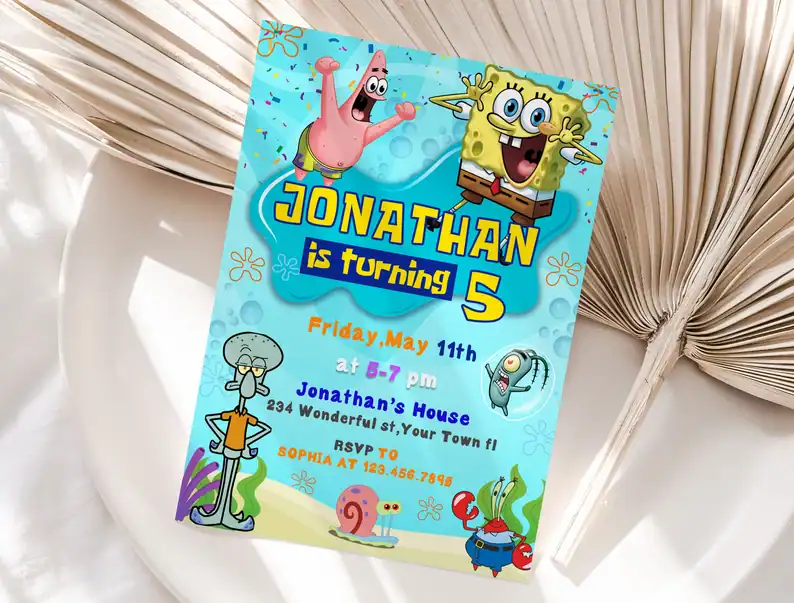 Spongebob and Patrick Party Invite