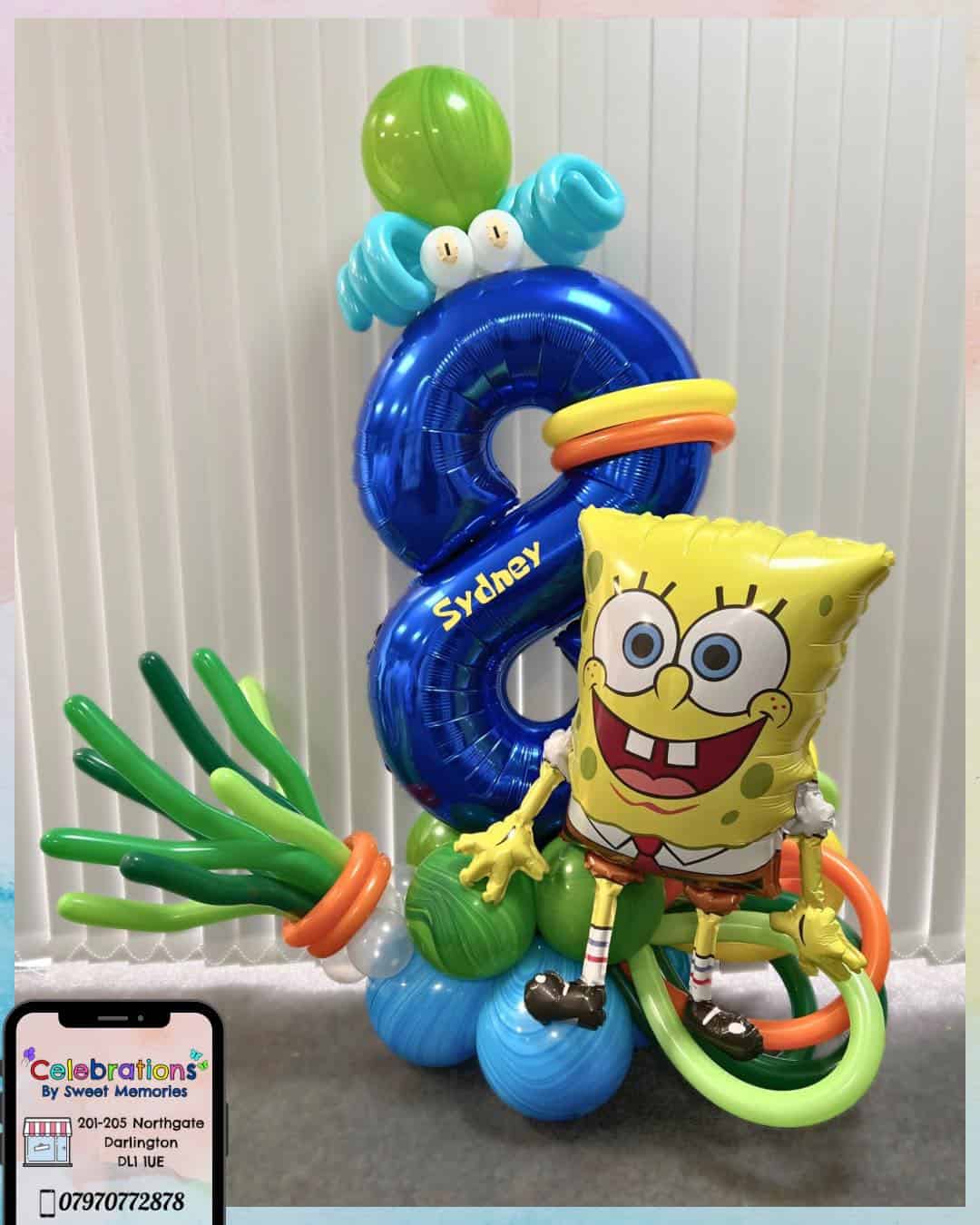 Spongebob Number 8 Balloon Display