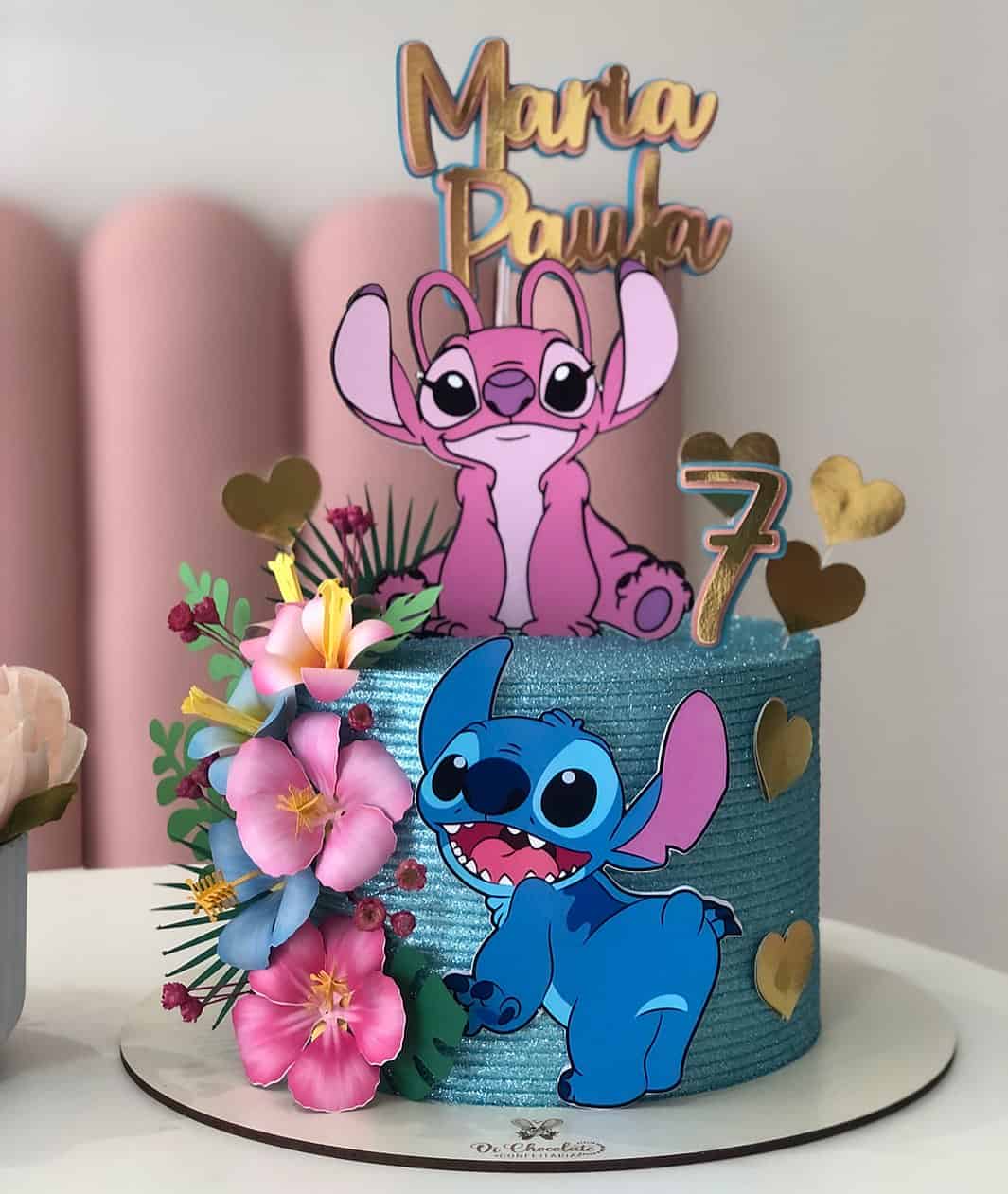 Stitch and Angel Tropical Birthday Cake
