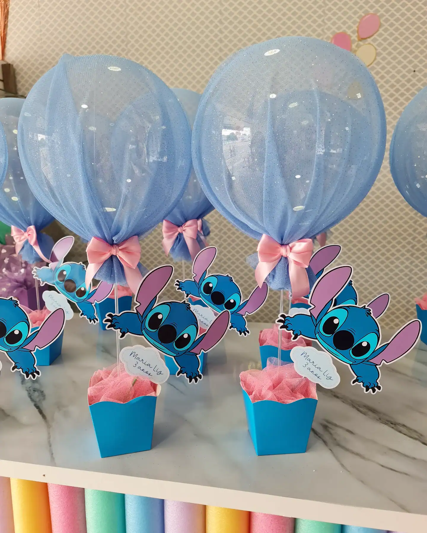 Stitch Balloon Centerpieces With Names