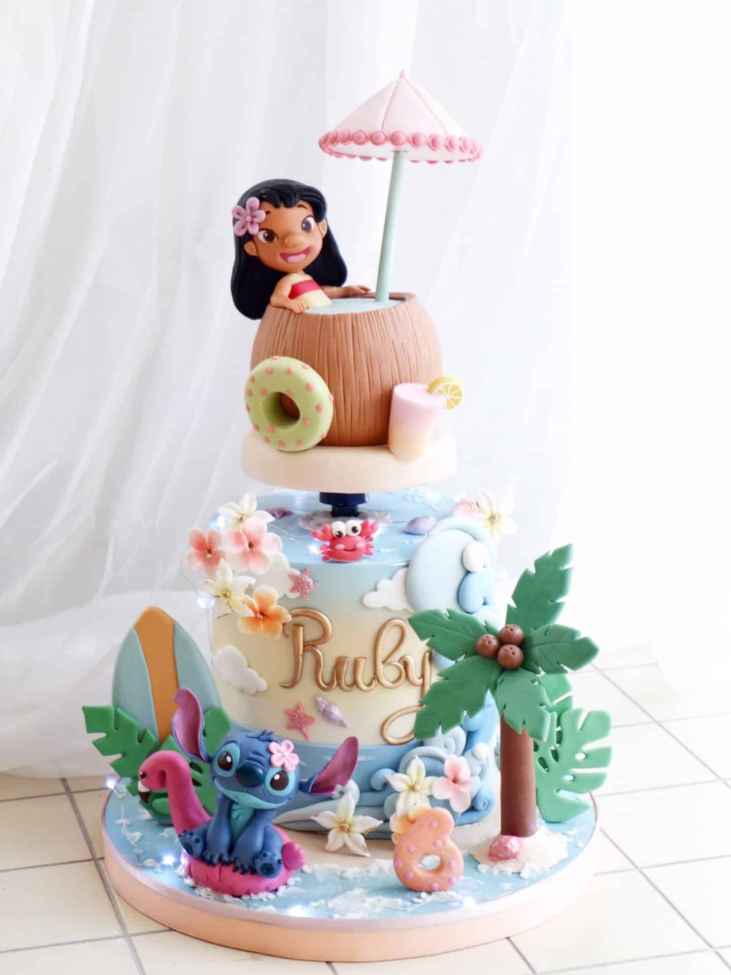 Tropical Lilo and Stitch Birthday Cake – Ruby
