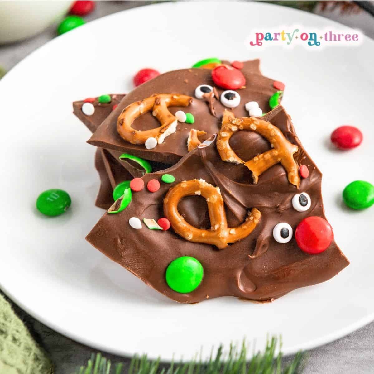 Reindeer Chocolate Candy Bark