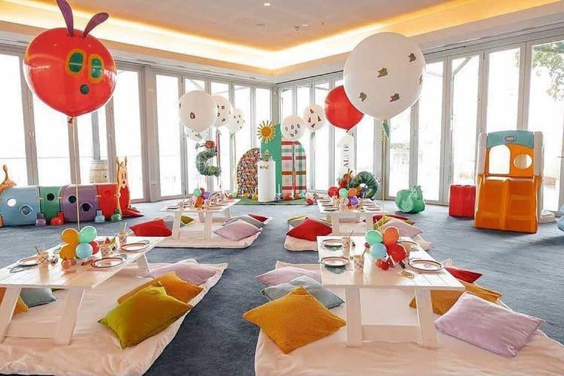Very Hungry Caterpillar Picnic Style Floor Seating Setup