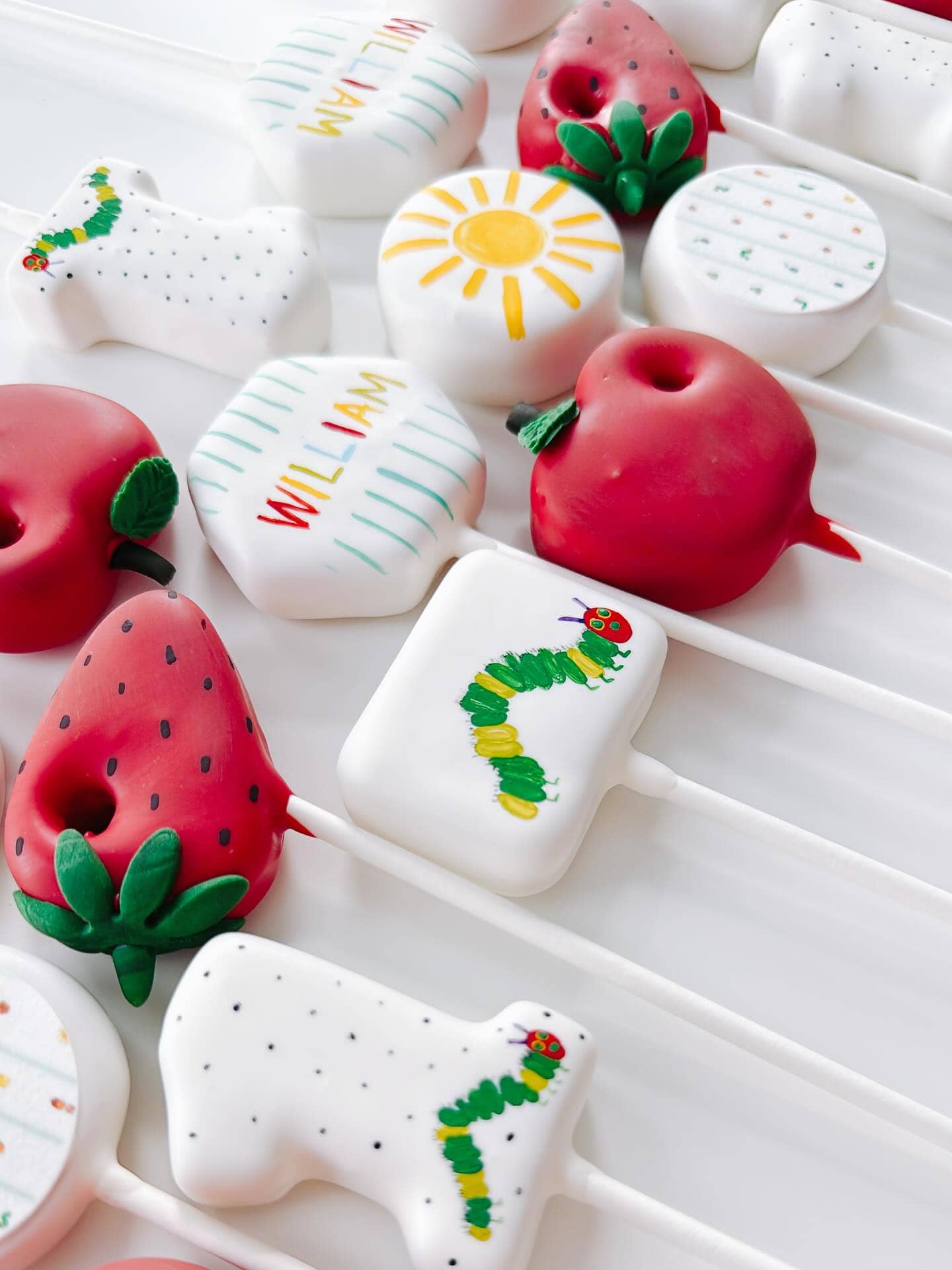 Very Hungry Caterpillar Themed Cake Pops and Decorated Treats