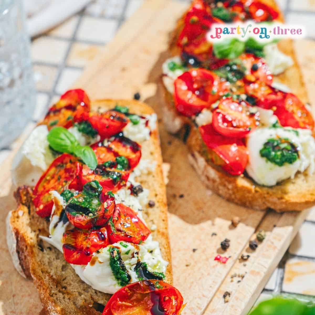 Balsamic Burrata Toast with Roasted Tomatoes