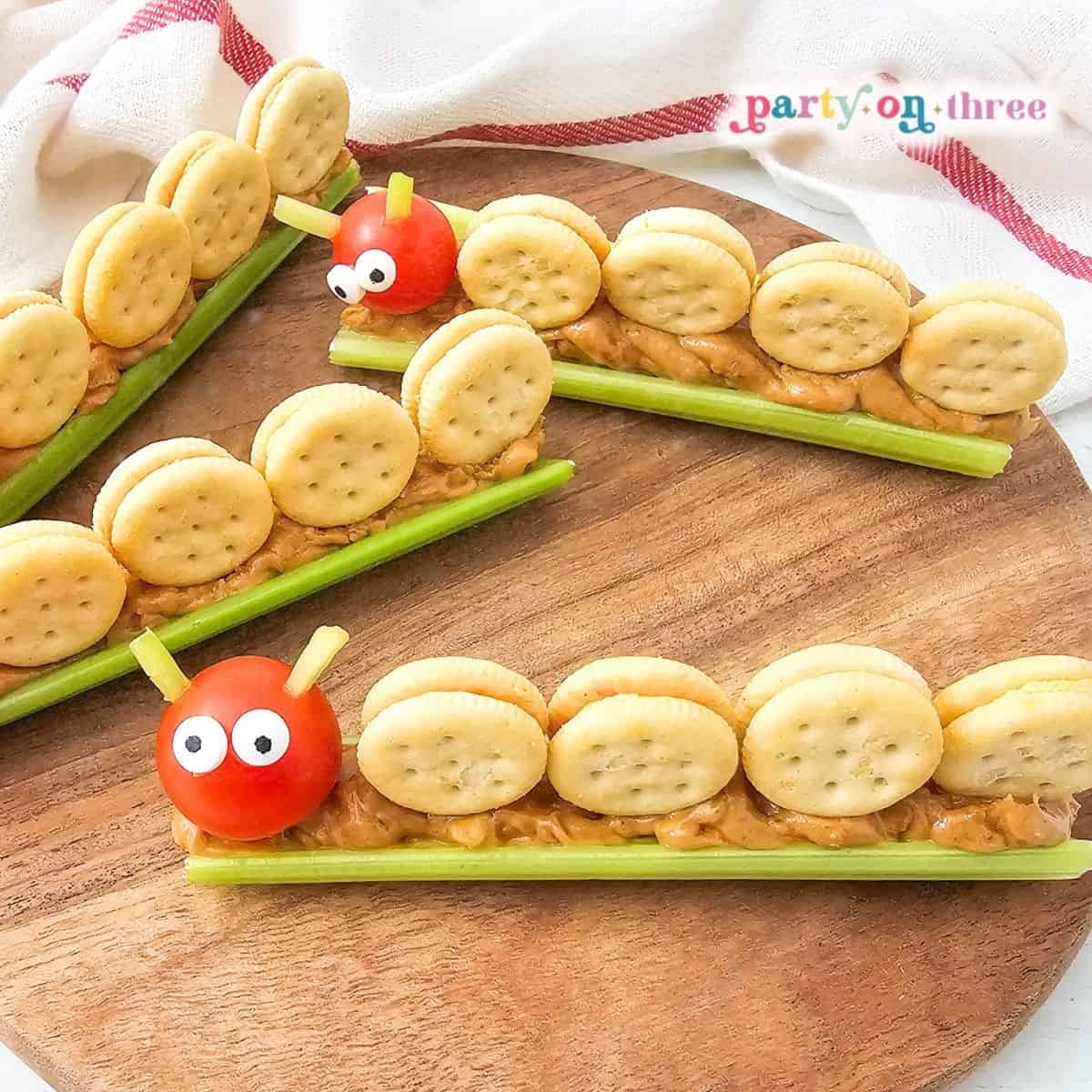 Cute & Easy Caterpillar Celery Snacks