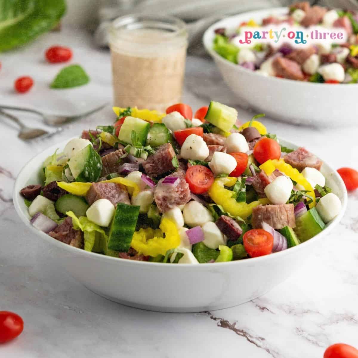 Italian Chopped Salad with Homemade Italian Dressing