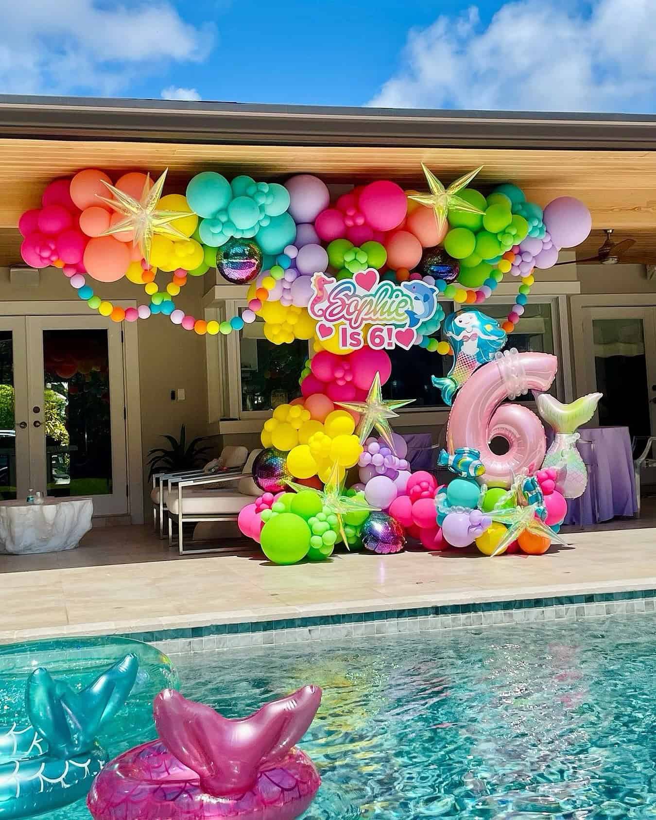 Mermaid Balloon Garland Arch with Number Balloon