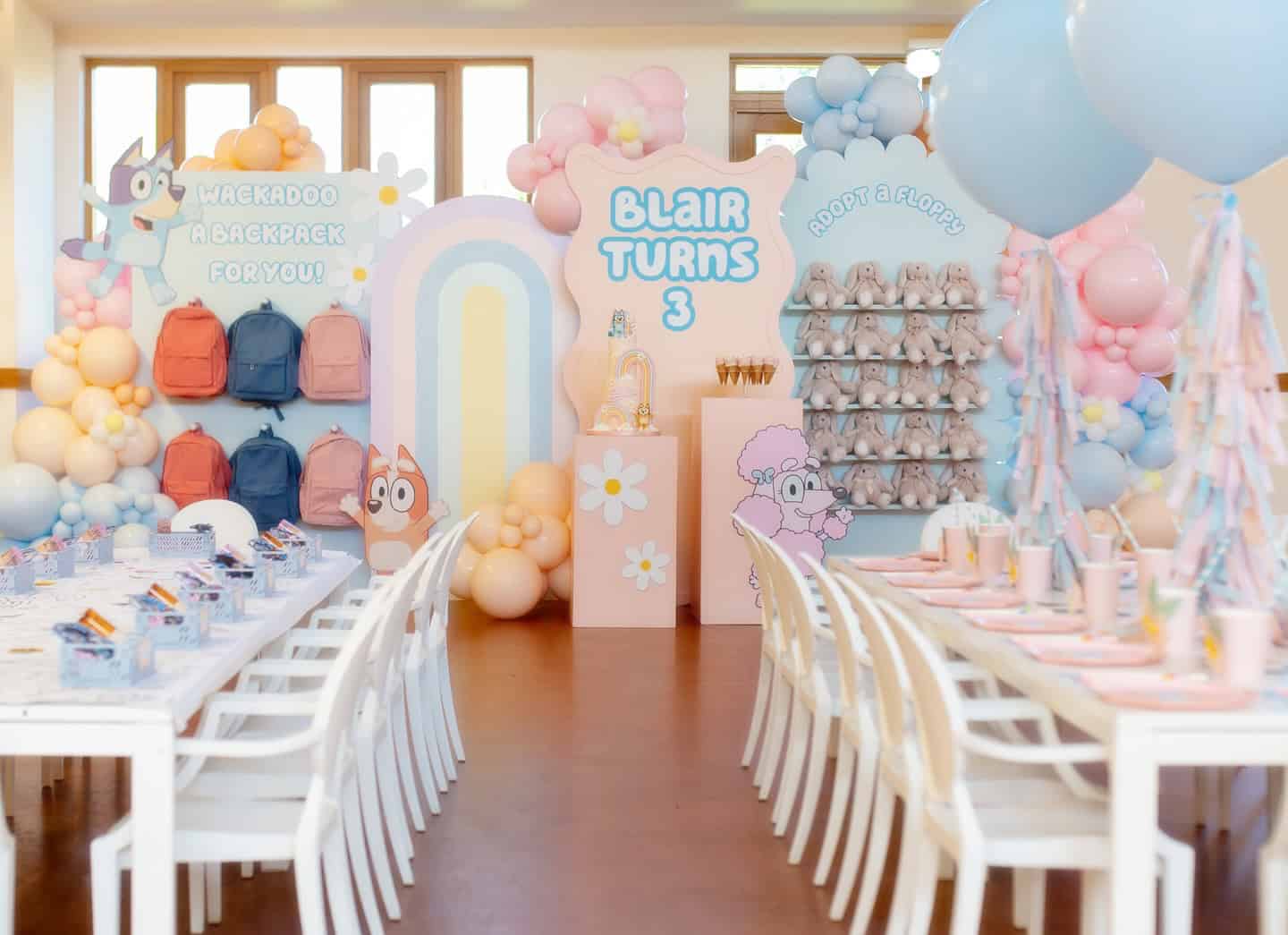 Bluey Themed Birthday Party with Backpack Favors