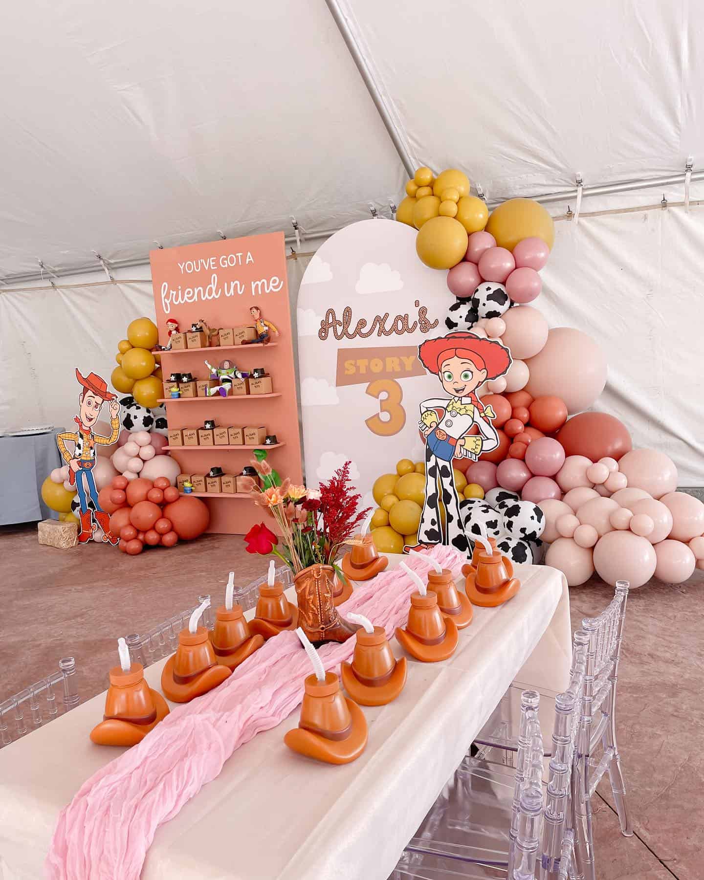 Toy Story Jessie Themed Third Birthday Party Setup