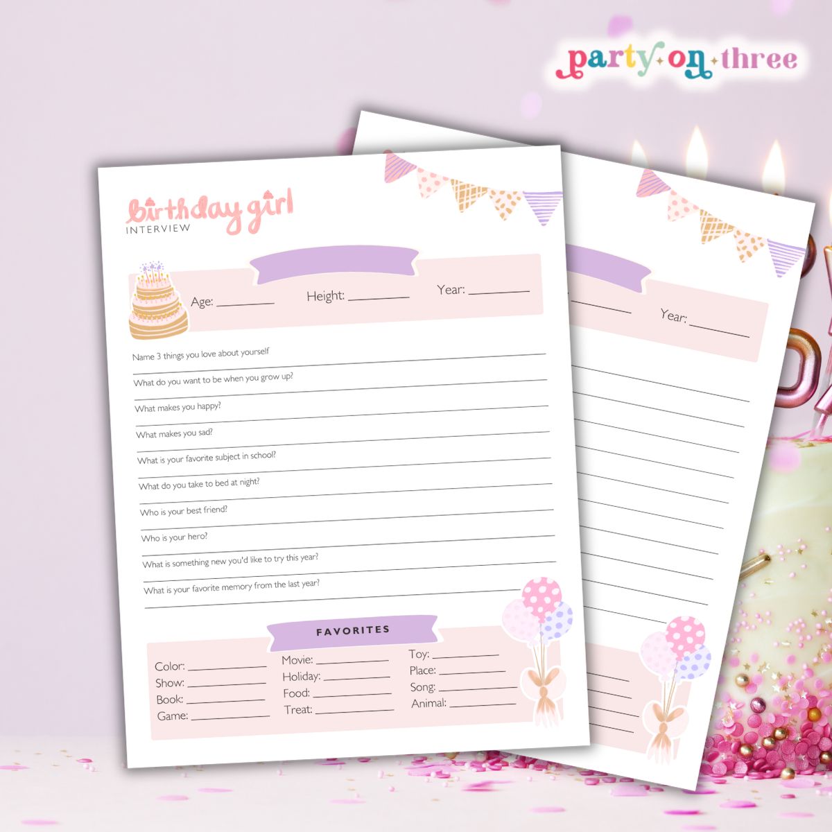 Free Birthday Girl Interview Printable (Birthday Interview for Kids)