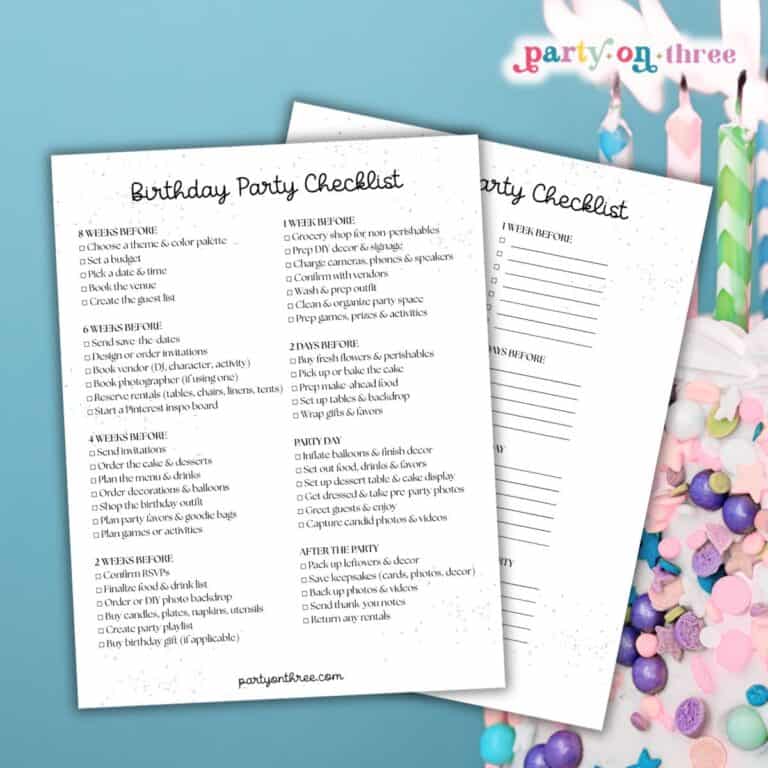 Free Printable Birthday Party Checklist