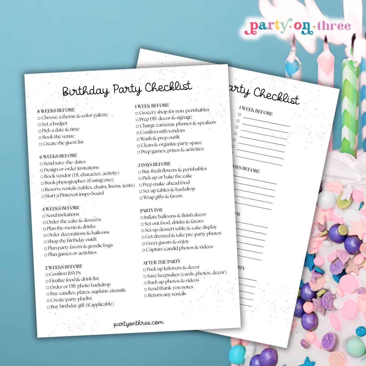 Free Printable Birthday Party Checklist