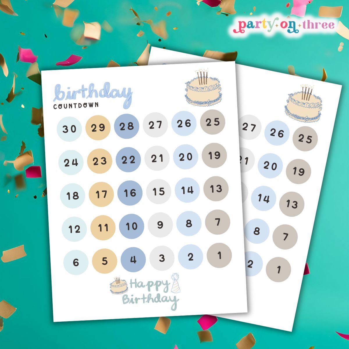 Free Birthday Boy 30 Day Countdown Printable