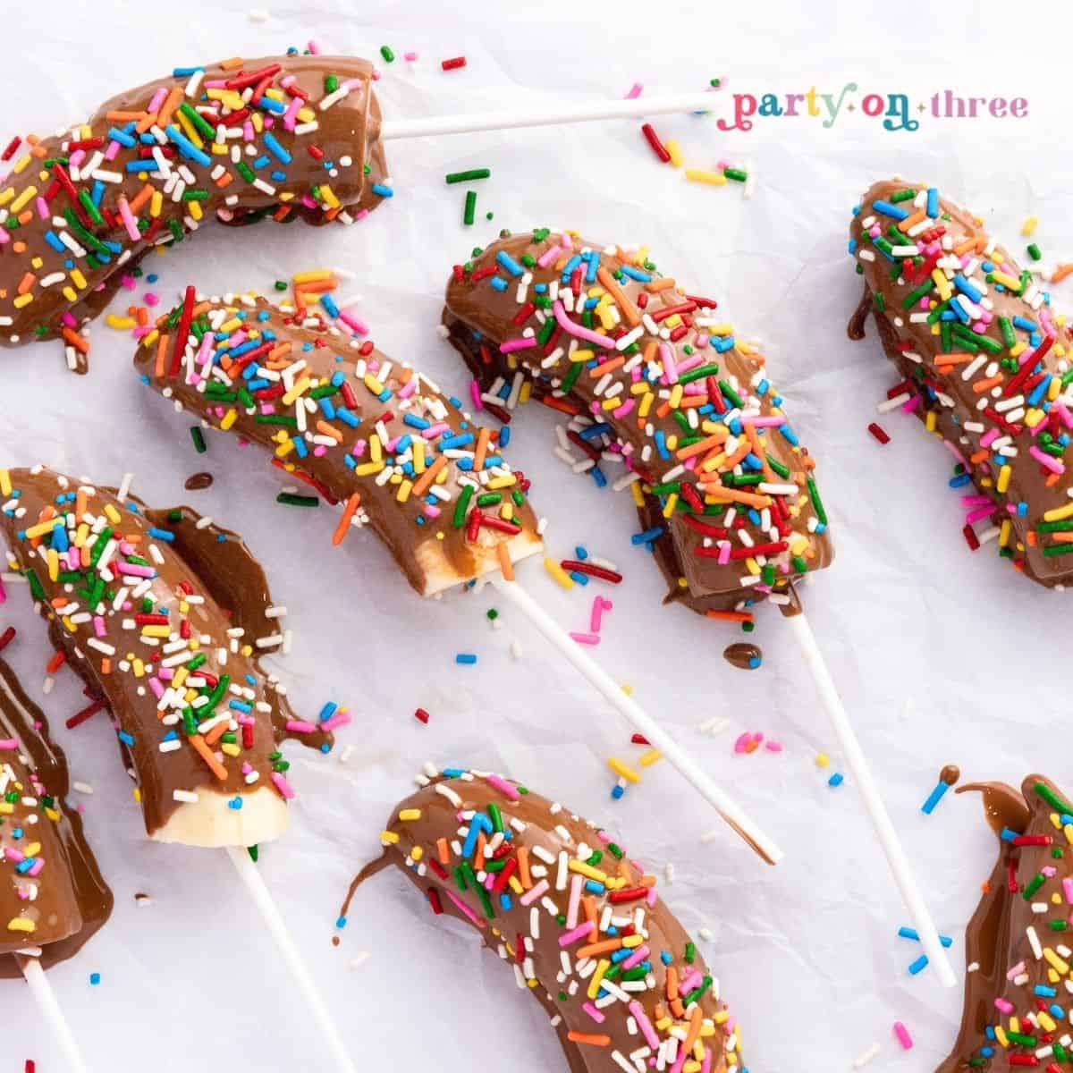 Chocolate Covered Banana Pops