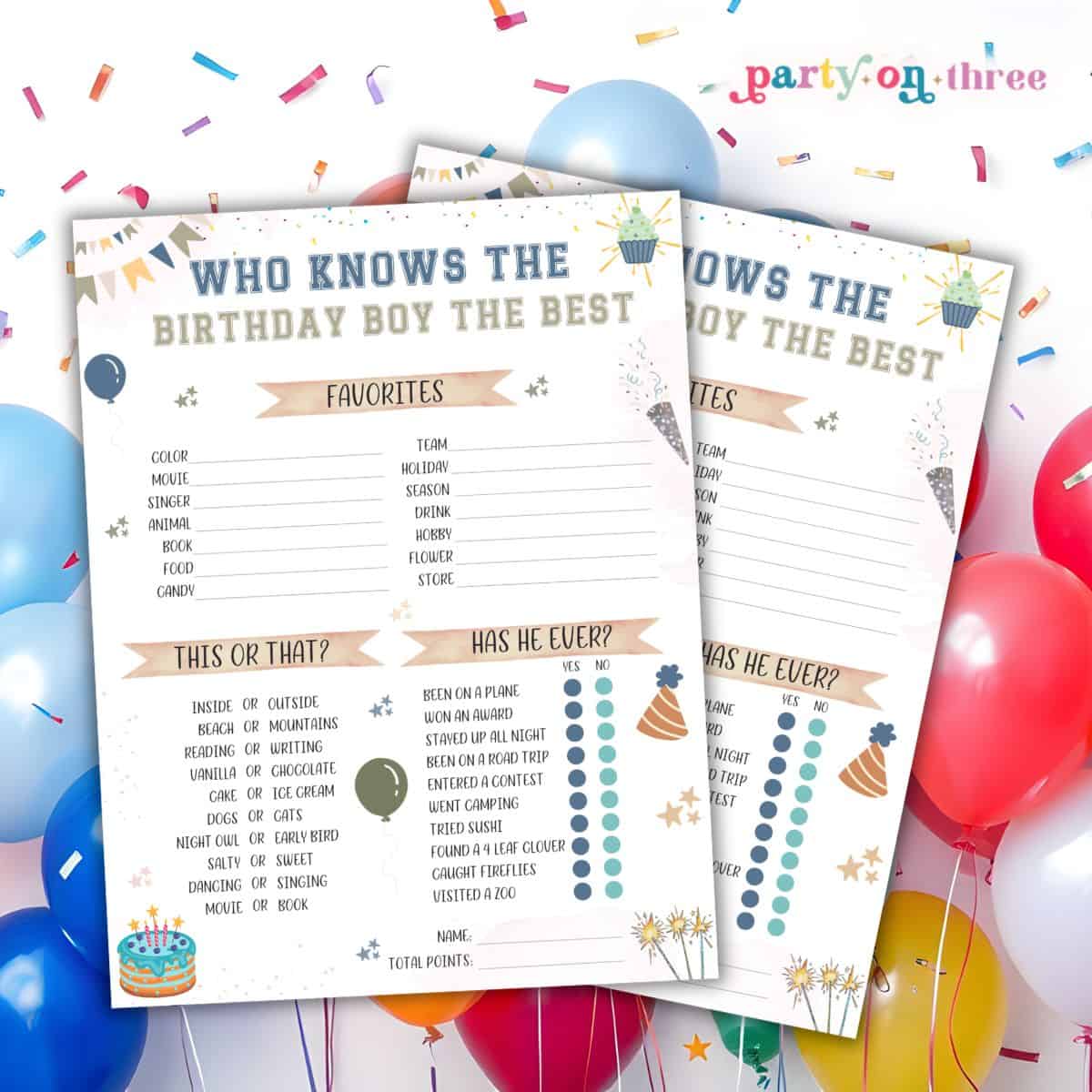 Who Knows the Birthday Boy Best (Free Printable)