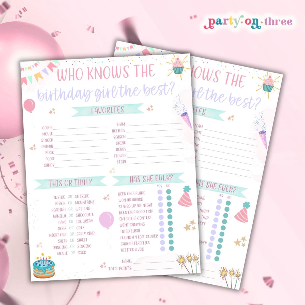 Who Knows the Birthday Girl Best (Free Printable)