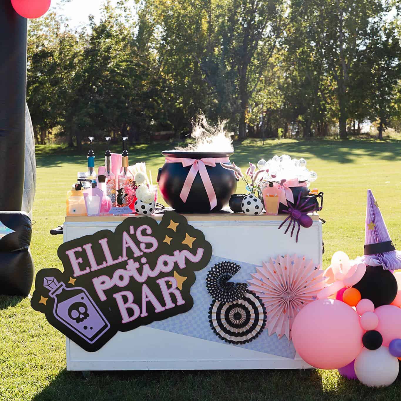 A Glam Potion Bar for a Girly Halloween