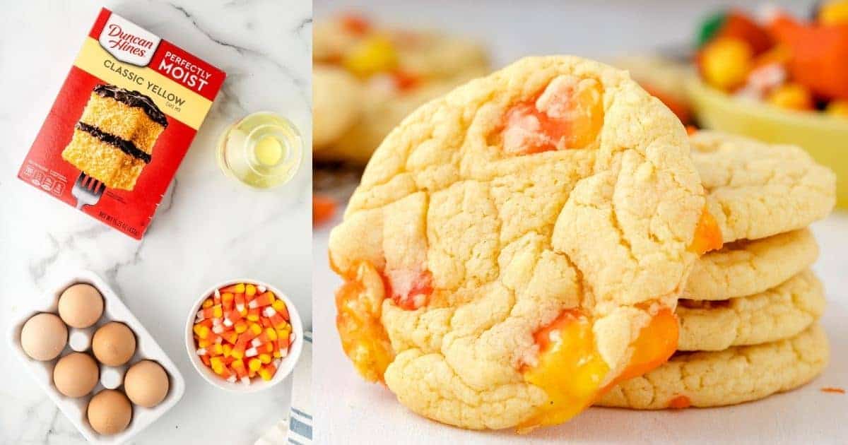 Candy Corn Cake Mix Cookies