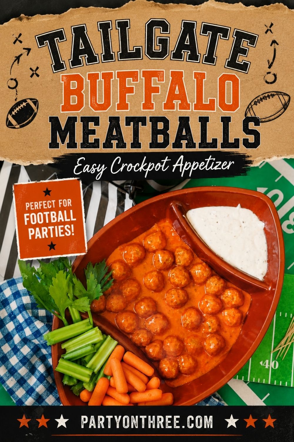 Easy Crockpot Buffalo Meatballs (3 Ingredient Game Day Appetizer)