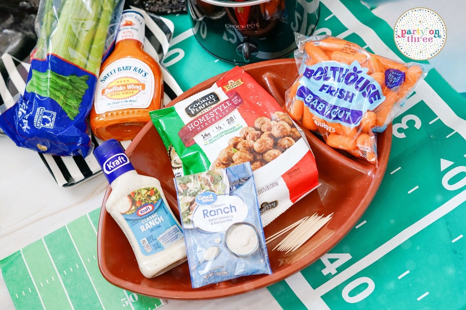 Easy Crockpot Buffalo Meatballs (3 Ingredient Game Day Appetizer)