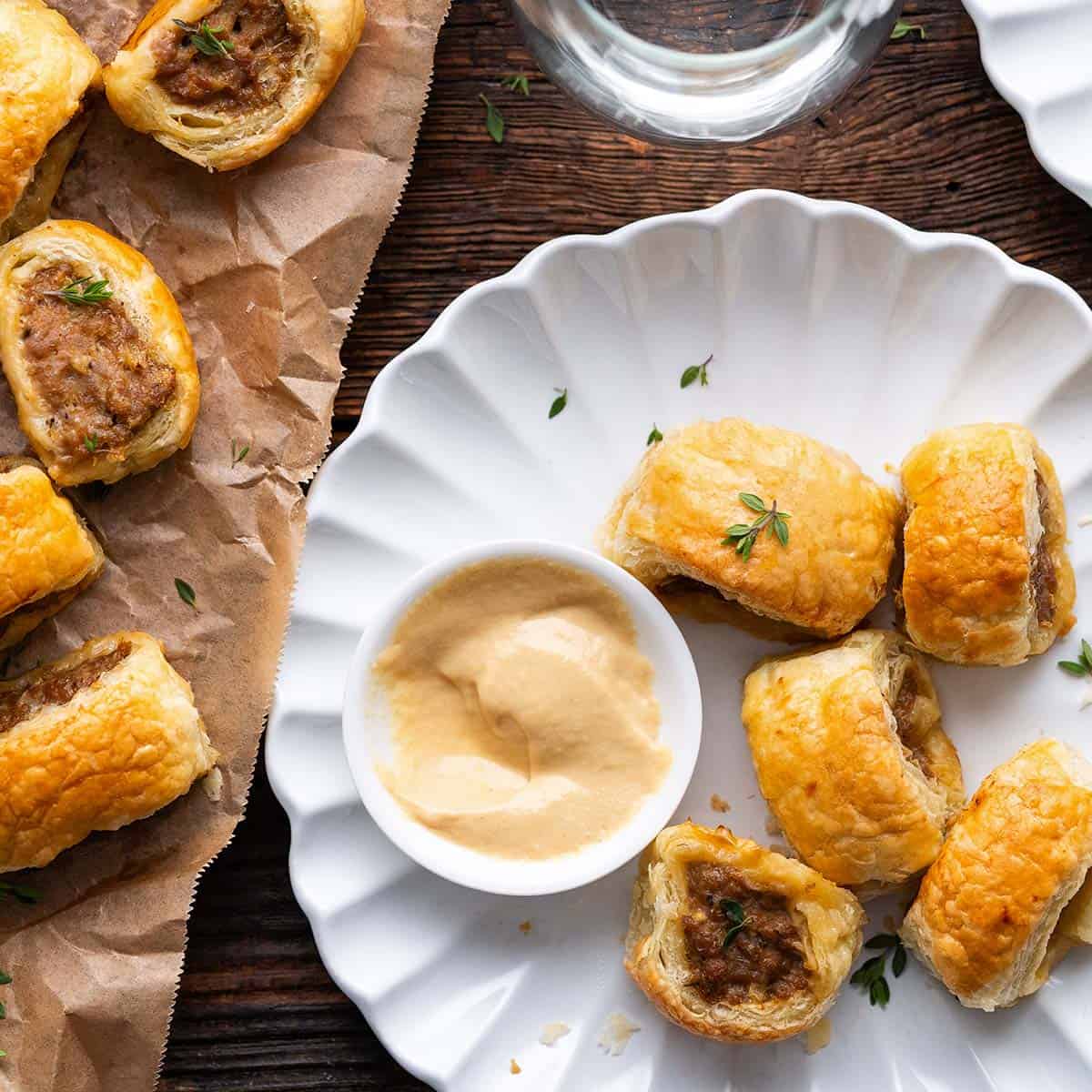 Easy Homemade Mini Sausage Rolls with Puff Pastry