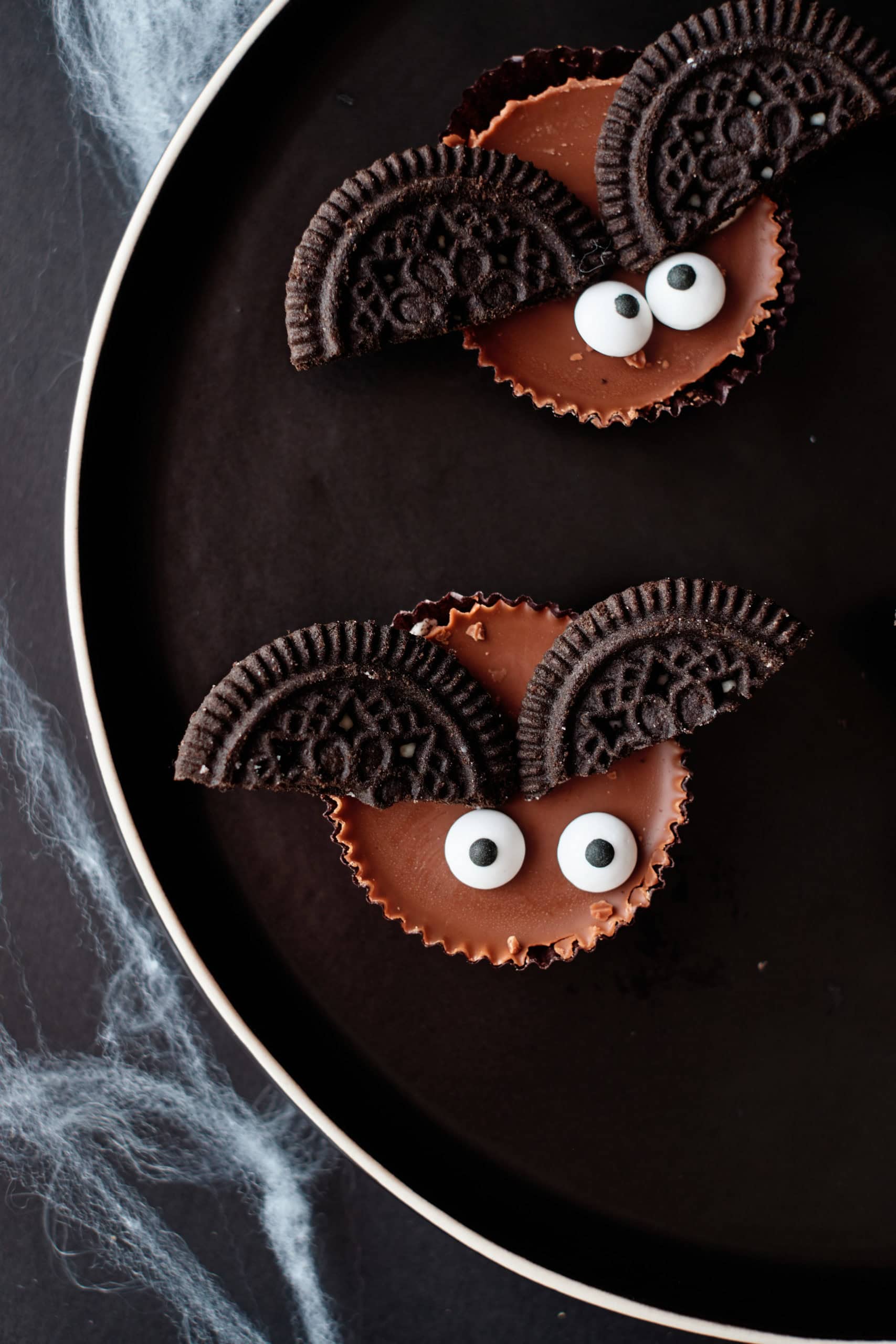 Halloween Bat Cookies (No Bake)