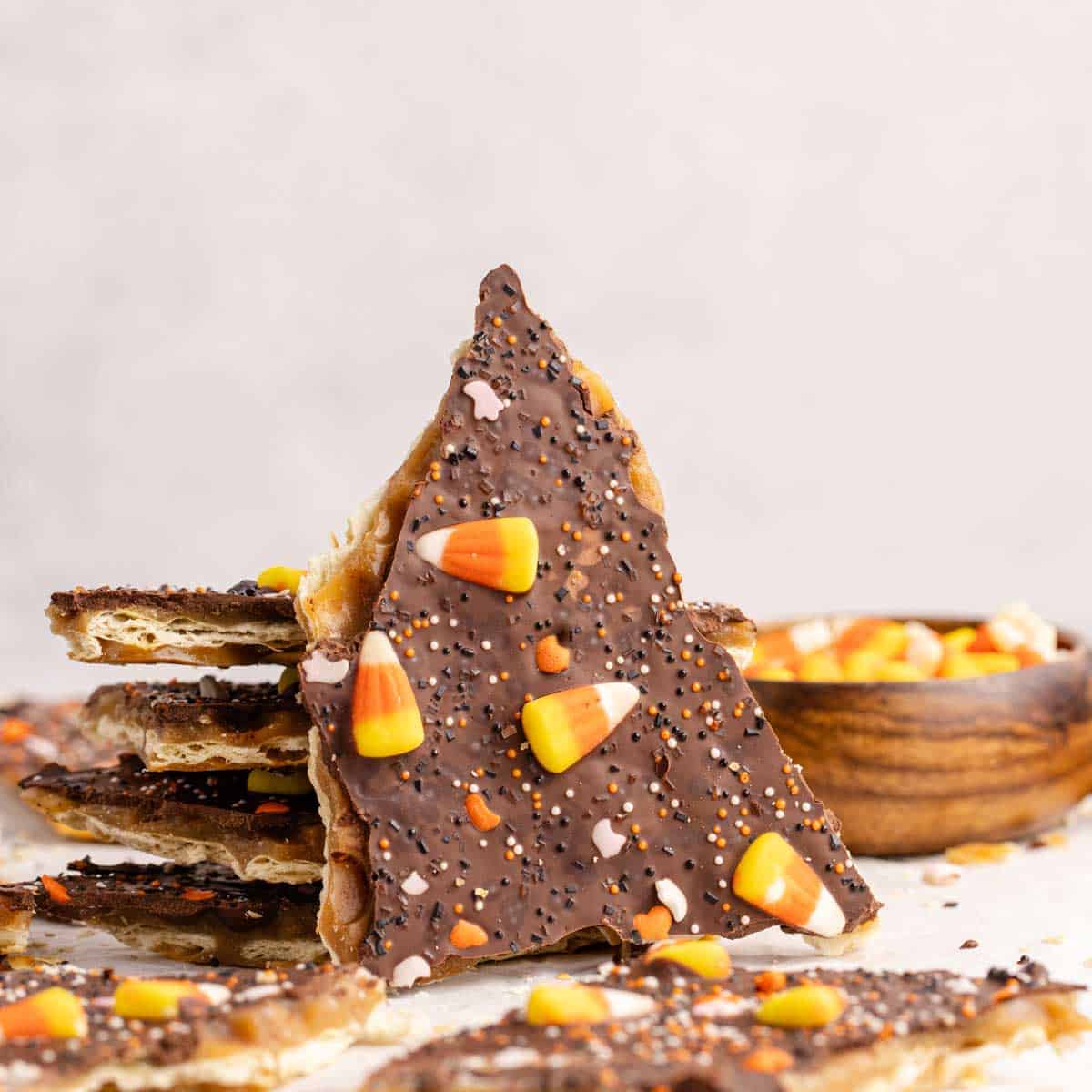 Halloween Crack (Easy Toffee Cracker Candy)