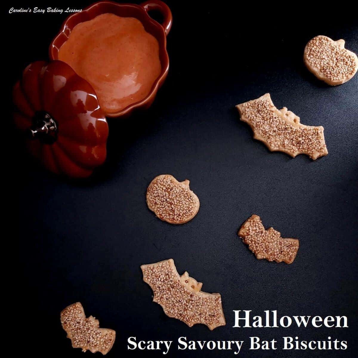 Halloween Savoury Bat Cookies (Scary Savoury Biscuit Snack)
