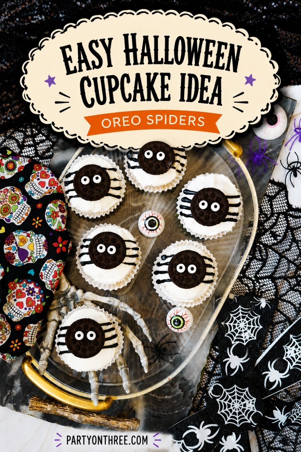 Halloween Spider Cupcakes (Easy Oreo Spider Cupcakes)