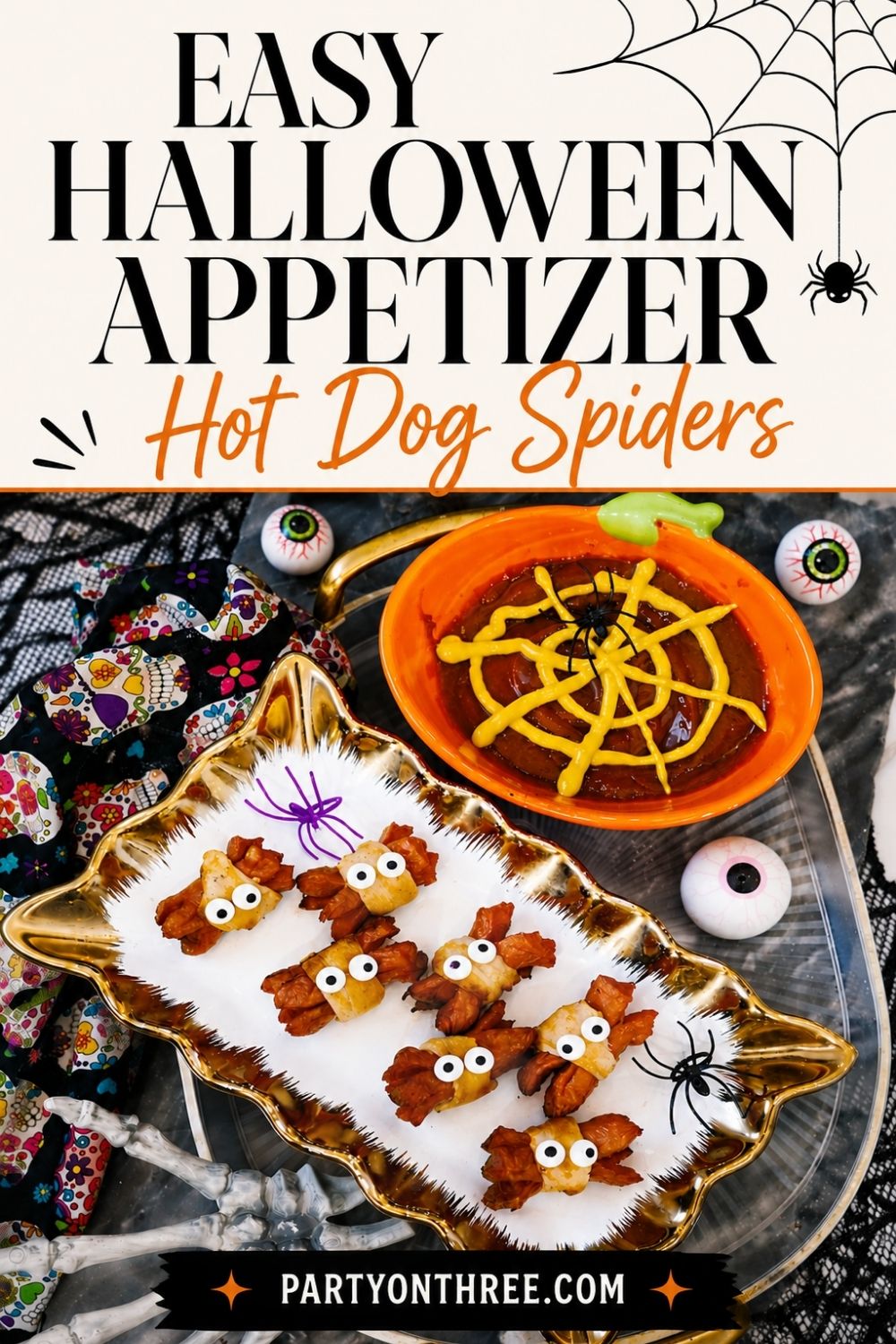 Halloween Spider Hot Dogs (Easy Halloween Appetizer for Kids)