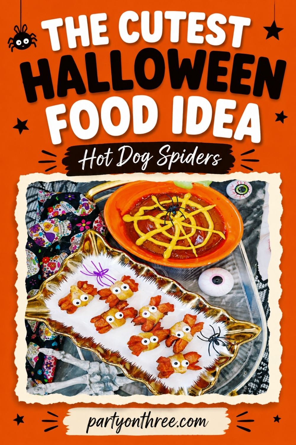 Halloween Spider Hot Dogs (Easy Halloween Appetizer for Kids)