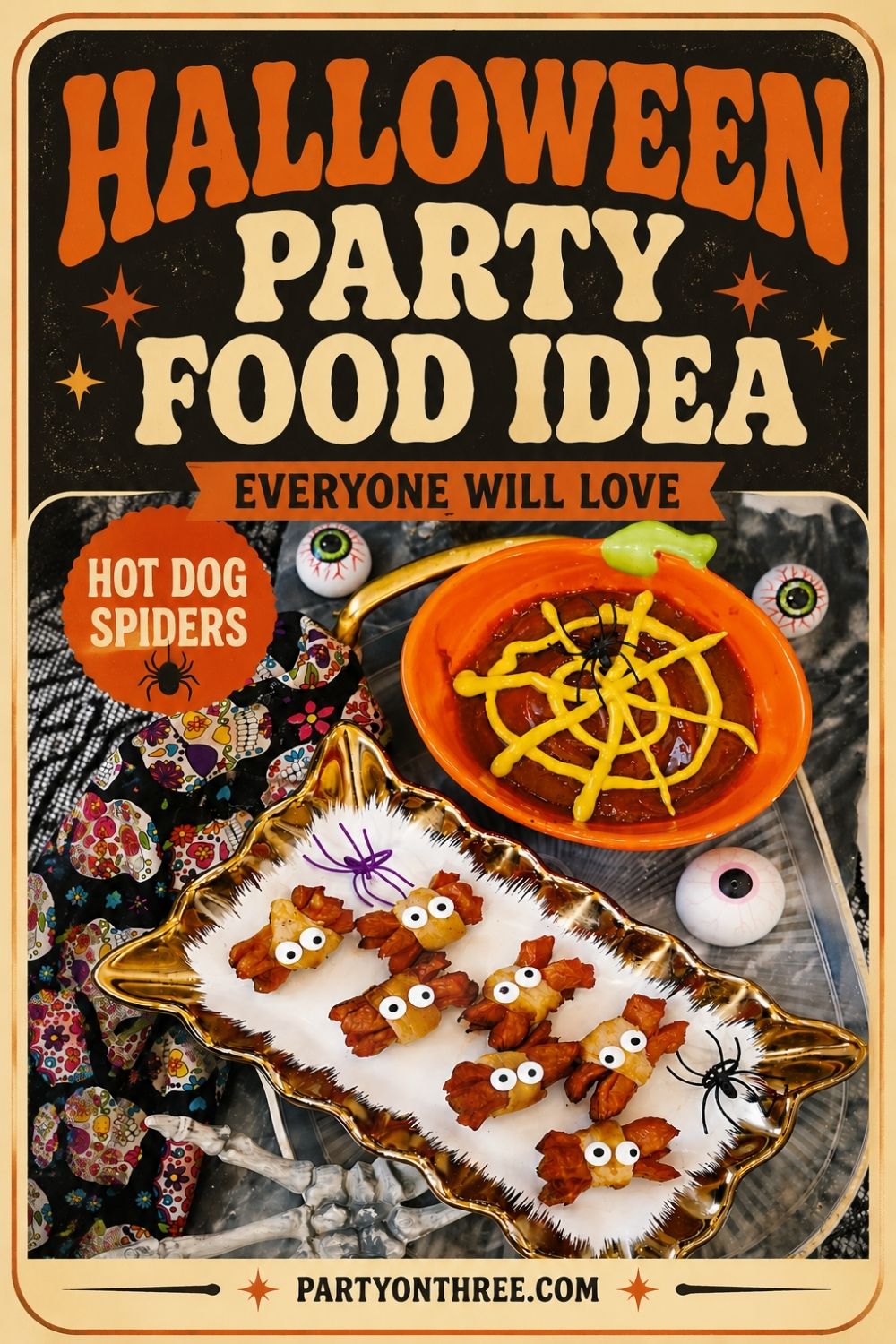 Halloween Spider Hot Dogs (Easy Halloween Appetizer for Kids)