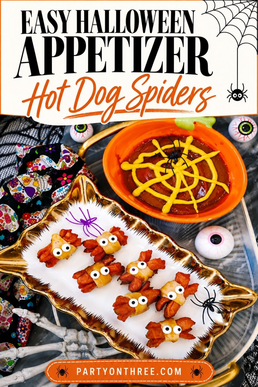 Halloween Spider Hot Dogs (Easy Halloween Appetizer for Kids)