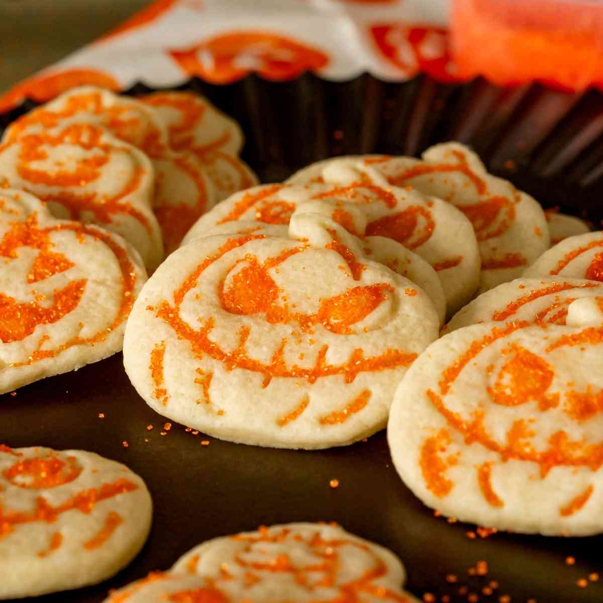 Halloween Sugared Shortbread Cookies