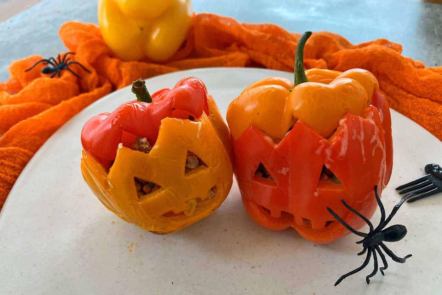 Instant Pot Halloween Stuffed Peppers