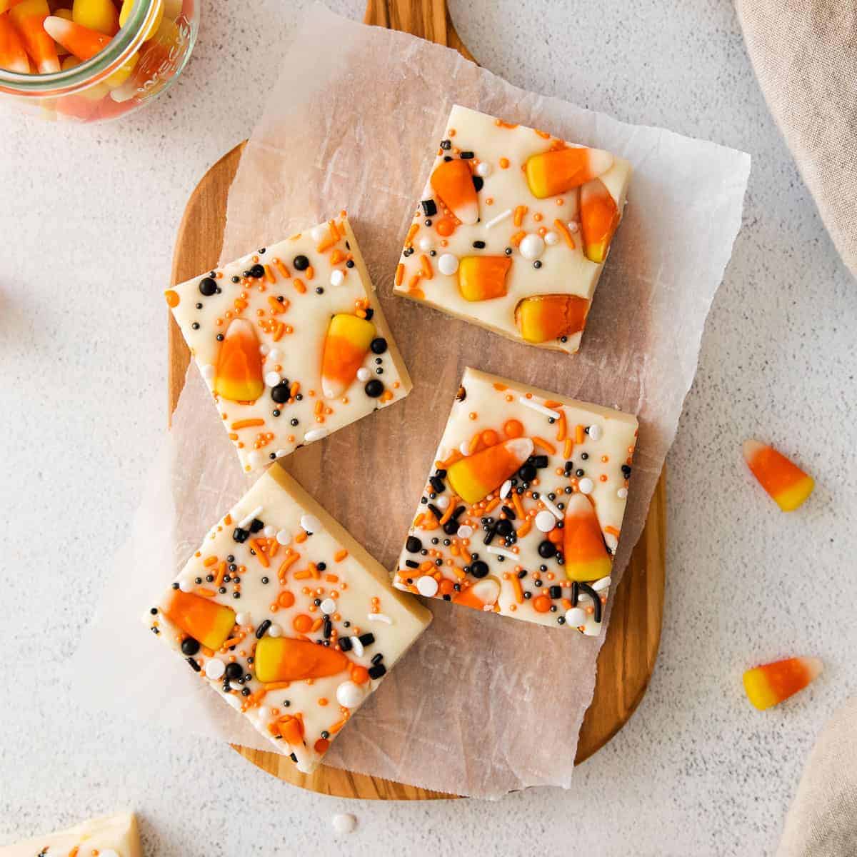 Microwave Fudge with Candy Corn